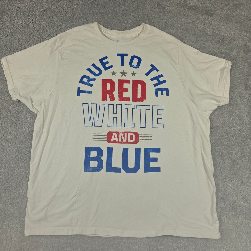 Way to Celebrate Patriotic Graphic‎ T-Shirt Mens 2XL White Good USA Pride Tee